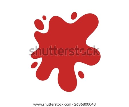 Ketchup blob doodle flat icon. blob of red ketchup clipart silhouette. Vector illustration