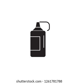 Ketchup bottle black vector concept icon. Ketchup bottle flat illustration, sign