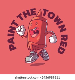 Ketchup bottle character running vector illustration. Sports, mascot, food design concept.