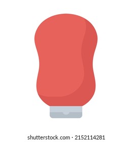 diseño de botellas de ketchup sobre blanco