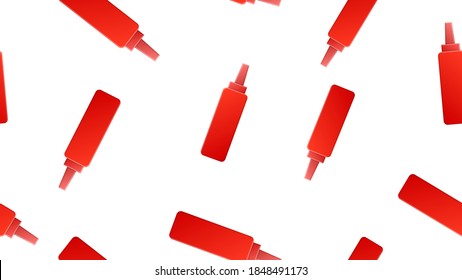Patrón de comida rápida sin soldadura de la botella de Ketchup. Bab. de sazonamiento de comida rápida