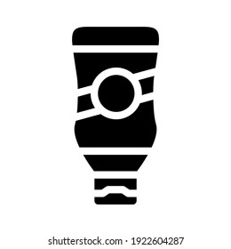 ketchup bottle glyph icon vector. ketchup bottle sign. isolated contour symbol black illustration