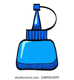 Icono de semitono de botella de ketchup dibujado a mano Ilustración vectorial de color