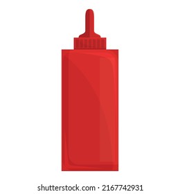 Ketchup bottle icon cartoon vector. Sauce tomato. Plastic container