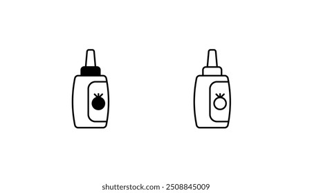 Ketschup Flasche Symbol-Design mit weißem Hintergrund Stockgrafik
