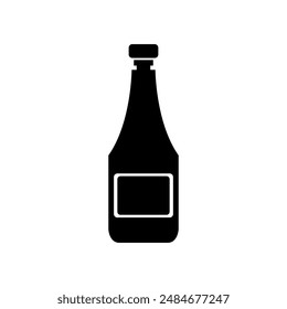 Icono de botella de ketchup ilustrado en Vector