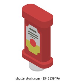 Ketchup bottle icon. Isometric of ketchup bottle vector icon for web design isolated on white background