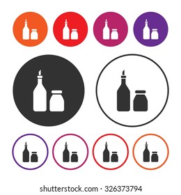 Ketchup bottle icon. Sauce bottle icon. Vector Illustration. EPS10