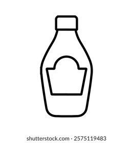 ketchup bottle icon Simple outline illustration