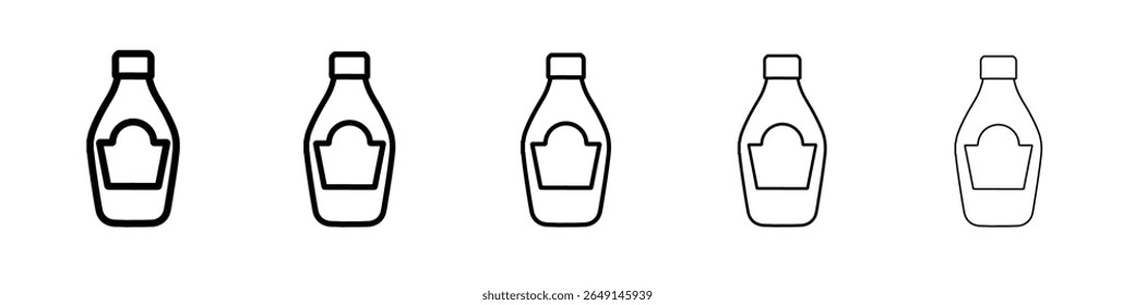 Ketschup-Flasche Symbol einfache Vektorkontur Logo