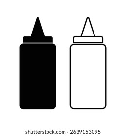 ketchup bottle icon vector design concept silhouette and outline style