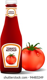 ketchup bottle, illustrator, vector