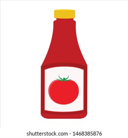 Ketchup bottle isolated on white background. Tomato ketchup sauce