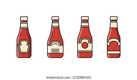 Ketchup Bottle Line art vector dynamic abstract modern