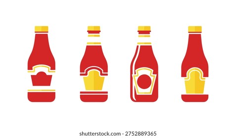 Ketchup Bottle Line art vector creative fluid abstract illustration