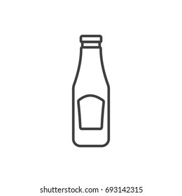 Ketchup bottle line icon.