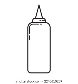ilustración vectorial de la línea del frasco de ketchup