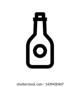 Ketchup Bottle , linear and full pictogram isolated on white