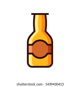 Ketchup Bottle , linear and full pictogram isolated on white
