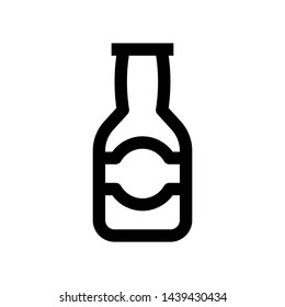 Ketchup Bottle , linear and full pictogram isolated on white