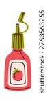 Ketchup Bottle With Nozzle Hand Drawn