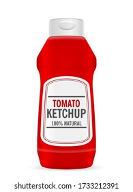 Ketchup bottle on a white background. Vector illustration.