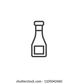 Ketchup bottle outline icon. linear style sign for mobile concept and web design. sauce bottle simple line vector icon. Symbol, logo illustration. Pixel perfect vector graphics