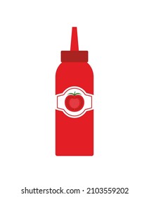 Imagen de píxel de botella de Ketchup. ilustración de 8 bits