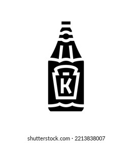 ketchup bottle sauce food glyph icon vector. ketchup bottle sauce food sign. isolated symbol illustration