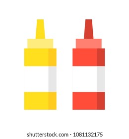 Ketchup bottle, sauce bottle icon, flat design isolated vector