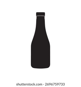Ketschup Flasche Silhouette Vektor flache Illustration Design auf weißem Hintergrund