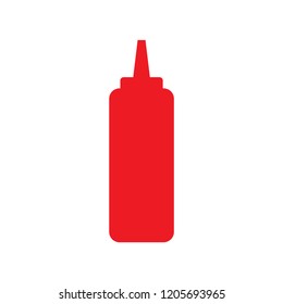 Ketchup bottle vector icon