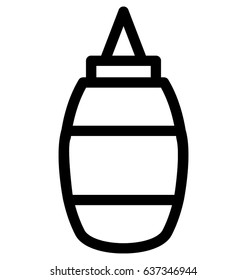 Ketchup Bottle Vector Icon