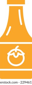 Icono del vector de la botella de Ketchup. Se puede usar para imprimir, móviles y aplicaciones web.