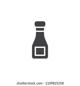 Ketchup bottle vector icon. filled flat sign for mobile concept and web design. sauce bottle simple solid icon. Symbol, logo illustration. Pixel perfect vector graphics