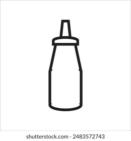 ketchup bottle vector icon line template