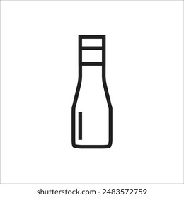 ketchup bottle vector icon line template