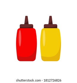 Ketchup bottle vector illustration isolated on white background 
