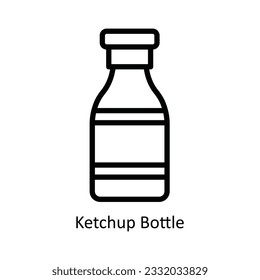 Vector de botellas de Ketchup   ilustración de diseño de iconos de esquema. Símbolo de cocina y hogar sobre fondo blanco archivo EPS 10