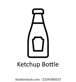 Ketchup Bottle Vector outline Icon Design illustration. Kitchen and home  Symbol on White background EPS 10 File