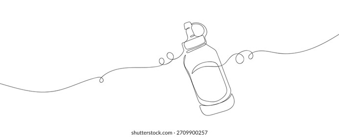 Botellas de ketchup en una línea continua de una sola línea de Ilustración vectorial de estilo de arte.