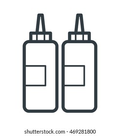 Ketchup Bottles Vector Icon