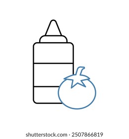 ketchup concept line icon. Simple element illustration. ketchup concept outline symbol design.