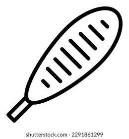 Ketchup corn dog icon outline vector. Corndog stick. Sausage fried