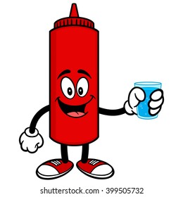 Ketchup with a cup of Water