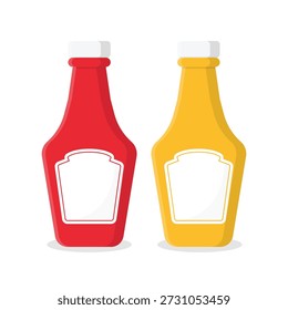 Ilustración vectorial de mayonesa de kétchup dan sobre un fondo blanco