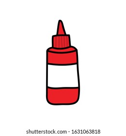 ketchup doodle icon, vector illustration