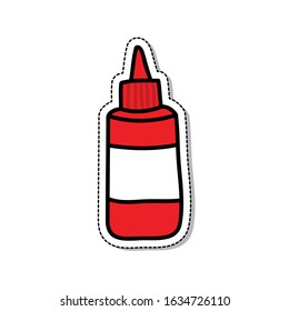 ketchup doodle icon, vector illustration