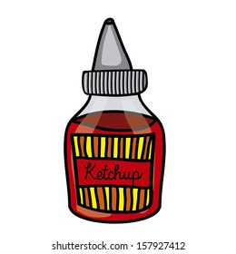 ketchup drawing over white background vector illustration