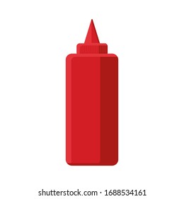 Ketchup flat icon isolated on white background. Vector illustration. Eps 10.